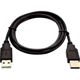 V7 Black USB Cable USB 2.0 A Male to USB 2.0 A Male 2m 6.6ft, 6.56 ft USB Data Transfer Cable for Peripheral Device, Printer, Scanner, Media Player, Flash Drive, Digital Camera, Network Adapter, First End: 1 x USB 2.0 Type A, Male, Second End: 1 x USB 2.0
