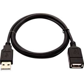 V7 Black USB Cable USB 2.0 A Female to USB 2.0 A Male 1m 3.3ft, 3.28 ft USB Data Transfer Cable for Peripheral Device, Printer, Scanner, Media Player, Flash Drive, Digital Camera, Network Adapter, First End: 1 x USB 2.0 Type A, Male, Second End: 1 x USB 2