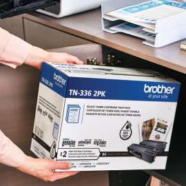 Brother TN336 Original High Yield Laser Toner Cartridge, Twin-pack, Black, 2 / Box, 4000 Pages Black (Per Cartridge)