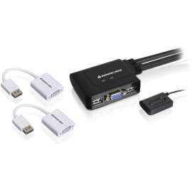 IOGEAR 2-Port VGA and DisplayPort KVM Switch Kit, 2 Computer(s), 2048 x 1536, 2 x USB2 x VGA, 2 x DisplayPort