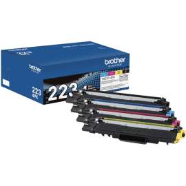 Brother TN223 Original Standard Yield Laser Toner Cartridge, Multi-pack, Black, Cyan, Magenta, Yellow, 4 / Box, 1400 Pages Black, 1300 Pages Cyan, 1300 Pages Magenta, 1300 Pages Yellow