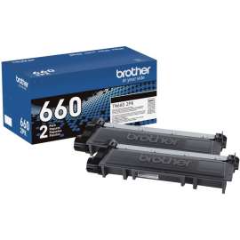 Brother TN-660 Original High Yield Laser Toner Cartridge, Twin-pack, Black, 2 / Box, 2600 Pages Black (Per Cartridge)