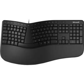 Microsoft Ergonomic Keyboard, Cable Connectivity, USB 2.0 Type A Interface, 126 Key MS Office, Emoji, Search, Multimedia, Mute, Volume Up, Volume Down, Music, Previous Track, Next Track, Play/Pause, ... Hot Key(s), English