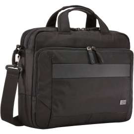 Case Logic Carrying Case (Briefcase) for 14" Notebook, Black, Impact Resistance, High Density Foam (HDF), Nylon Body, Shoulder Strap, Handle