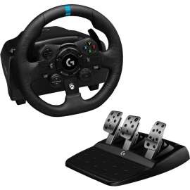 Logitech G923 Gaming Steering Wheel, Gaming Pedal - Cable - USB - Xbox One, PC, Xbox Series X, Xbox Series S - Black