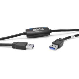Plugable USB 3.0 Transfer Cable, Unlimited Use, Transfer Data Between 2 Windows PC's, Compatible with Windows 11, 10, 8.1, 8, 7, Vista, XP, Bravura Easy Computer Sync Software Included