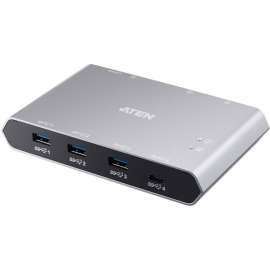 Aten Technologies ATEN 2-Port USB-C Gen 2 Sharing Switch with Power Pass-through - USB 3.1 (Gen 2) Type C - External - 4 USB Port(s) - Mac, PC