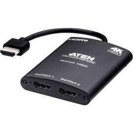 Aten Technologies VanCryst VS82H 2-Port True 4K HDMI Splitter - 4096 x 2160 - 11.81" Maximum Operating Distance - 1 x HDMI In - 2 x HDMI Out - USB