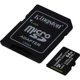 Kingston Mobile Kingston Canvas Select Plus 64 GB Class 10/UHS-I (U1) microSDXC, 1 Pack, 100 MB/s Read, Lifetime Warranty