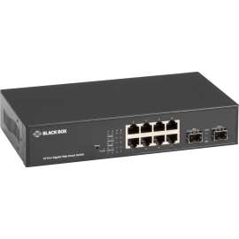 Black Box Corporatio Black Box LGB700 Series Web Smart Gigabit Ethernet Switch - SFP, 10-Port - 8 Ports - Manageable - TAA Compliant - 4 Layer Supported - Modular - 2 SFP Slots - Twisted Pair, Optical Fiber - 1 Year Limited Warranty