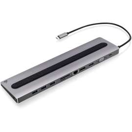 IOGEAR Dock Pro 100 USB-C 4K Ultra-Slim Station, for Notebook/Tablet/Smartphone, 100 W, USB 3.1 Type C, 4 x USB Ports