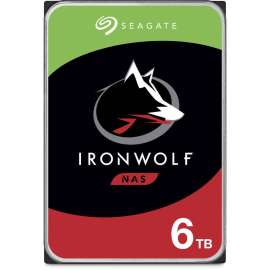Seagate IronWolf ST6000VN001 6 TB Hard Drive, 3.5" Internal, SATA (SATA/600), Conventional Magnetic Recording (CMR) Method, Storage System Device Supported
