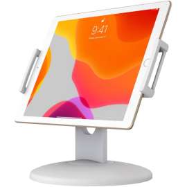 Cta Digital Inc. CTA Digital Quick Connect Desk Mount for Tablet, iPad (7th Generation), iPad (6th Generation), iPad Pro, iPad mini, White, 12.9" Screen Support