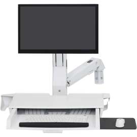 Ergotron Restricted Ergotron StyleView Wall Mount for Monitor, Bar Code Scanner, Keyboard, Wrist Rest, Mouse - White - 1 Display(s) Supported - 24" Screen Support - 32 lb Load Capacity - 75 x 75, 100 x 100