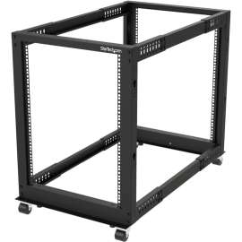 StarTech.com 15U 19" Open Frame Server Rack, 4 Post, Adjustable Depth 22 to 40", Mobile Network Equipment Rack, HP ProLiant ThinkServer, 15U Open Frame Server Rack w/adjustable mounting depth of 23in-41in & 30in tall design