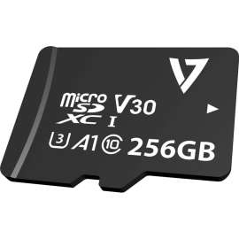 V7 VPMD256GU3 256 GB Class 10/UHS-III (U3) microSDXC, 95 MB/s Read, 30 MB/s Write, 5 Year Warranty