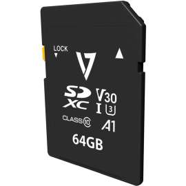 V7 VPSD64GV30U3 64 GB Class 10/UHS-III (U3) SDXC, 95 MB/s Read, 30 MB/s Write, 5 Year Warranty