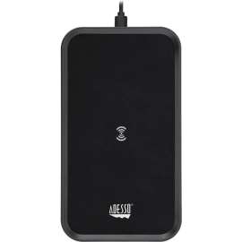 Adesso 10W Max Qi-Certified 3-Coil Wireless Charging Pad, 5 V DC, 9 V DC Input, Input connectors: USB, Overcharge Protection, LED Indicator