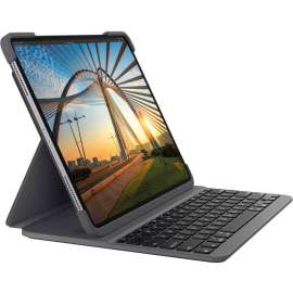 Logitech Slim Folio Pro Keyboard/Cover Case (Folio) for 11" Apple iPad Pro, iPad Pro (2nd Generation) Tablet, Oxford Gray, Scuff Resistant, Scratch Resistant, Spill Resistant, Knock Resistant, Bump Resistant, Plastic Body, 7.7" Height x 10" Width x 0.9" D