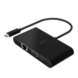 Belkin USB-C Multimedia + Charge Adapter, for Notebook, 100 W, USB Type C, 1 x USB 3.0