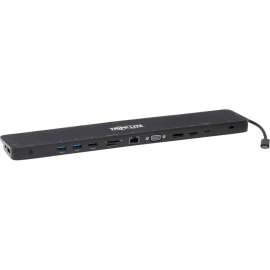 Tripp Lite USB C Docking Station Triple Monitor 4K HDMI DP VGA USB A/C Gbe, for Notebook/Tablet/Smartphone, 100 W, USB Type C, 6 x USB Ports