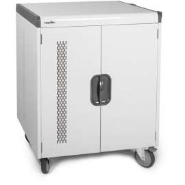Rocstor Volt V32 Charging Cart with Intelligent Power Charging, Up to 32 Device, Intelligent Power Charging Cart for Notebooks, Chromebook, MacBook, and Macbook Pro, 3 Shelves, 4 Heavy Duty 5" Medical Grade Casters