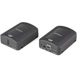 StarTech.com USB 2.0 Extender over Cat5e or Cat6 RJ45 Cable, 330ft/100m USB Extender Adapter Kit w/ ESD, Locally or Remotely Powered, USB 2.0 extender connects a USB device up to 330ft/100m over CAT5e/CAT6 RJ45 cable 480Mbps, Industrial Metal USB extender