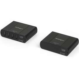 4 Port USB 2.0 Extender over Ethernet/IP Network Hub - up to 330ft (100m) - USB over Gigabit LAN or Direct Cat5e/Cat6 Cable - USB 2.0 hub over IP network extender kit; connect 4 devices @480Mbps via Gigabit Ethernet LAN for long distanc