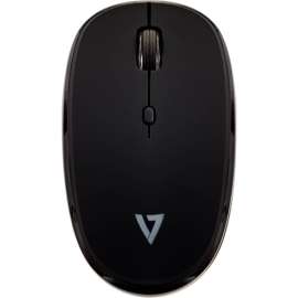 V7 Bluetooth Silent 4-Button Mouse, Black, Wireless, Bluetooth/Radio Frequency, 2.40 GHz