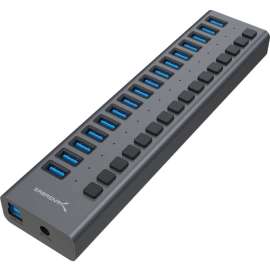 Sabrent USB 3.0 16-Port Aluminum Hub with Power Switches and LEDs (HB-PU16), USB 3.0, External, 16 USB Port(s), 16 USB 3.0 Port(s)