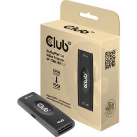 Club 3D DisplayPort 1.4 Active Repeater 4K120Hz HBR3 F/F, 65.62 ft Maximum Operating Distance, DisplayPort, USB
