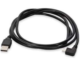 AddOn 6ft USB 2.0 (A) Male to Micro-USB 2.0 (B) Left-Angle Male Black Cable, 6 ft Micro-USB/USB Data Transfer Cable for Notebook, PC, USB Charger, Smartphone, Tablet, MP3 Player, First End: Micro USB 2.0 Type B, Male, Second End: USB 2.0 Type A
