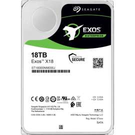 Seagate Exos X18 ST18000NM000J 18 TB Hard Drive - Internal - SATA (SATA/600) - Storage System, Video Surveillance System Device Supported - 7200rpm - 5 Year Warranty - 1 Pack
