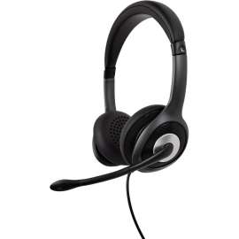 V7 USB-C Deluxe Headset with Noise Cancelling Mic, Volume Control, Digital Headset, Laptop Computer, Chromebook, PC, Black, Gray, Stereo, USB Type C, Wired