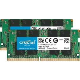 Micron Crucial 16GB (2 x 8GB) DDR4 SDRAM Memory Module, For Notebook, 16 GB (2 x 8GB), DDR4-3200/PC4-25600 DDR4 SDRAM, 3200 MHz