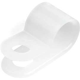 StarTech.com 100 Pack Screw Mount Cable Clamps, Wire Fastener/Holder, R-Type Screw Down Reusable Nylon Clips, UL/94V-2 Rated, Large