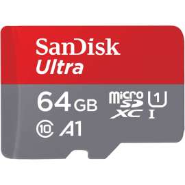 SanDisk Ultra 64 GB Class 10/UHS-I (U1) microSDXC, 1 Pack, 120 MB/s Read