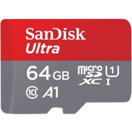 SanDisk Ultra 64 GB Class 10/UHS-I microSDXC, 120 MB/s Read, 10 Year Warranty
