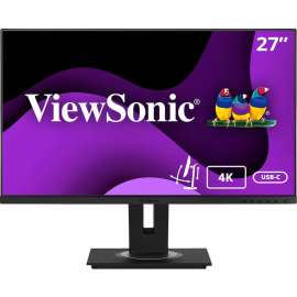 ViewSonic VG2756-4K 27 Inch IPS 4K Docking Monitor with Integrated USB C 3.2, RJ45, HDMI, Display Port and 40 Degree Tilt Ergonomics for Home and Office, 27" Docking Monitor, IPS Panel, 4K UHD 3840 x 2160p, 1.07 Billion Colors