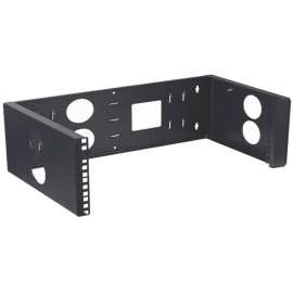 4XEM 2U Wall Mount for Rackmount Equipment, Network Equipment, Black, 19" Wall Mounted Open Rack With Swing Hinge For Easy Installation