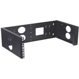 4XEM 3U Wall Mount for Rackmount Equipment, Network Equipment, Black, 19" Wall Mounted Open 3U Rack With Swing Hinge For Easy Installation