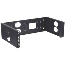 4XEM 6U Wall Mount for Rackmount Equipment, Network Equipment - Black - 19" Wall Mounted 6U Open Rack With Swing Hinge For Easy Installation