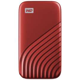 Sandisk WD My Passport WDBAGF0010BRD-WESN 1 TB Portable Solid State Drive, External, Red, USB 3.2 (Gen 2) Type C, 256-bit Encryption Standard