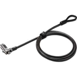 Kensington F, Slim Combination Laptop Lock-Reset, Resettable, 4-digit, Black, Carbon Steel