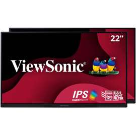 ViewSonic VA2256-MHD_H2 Dual Pack Head-Only 1080p IPS Monitors with Ultra-Thin Bezels, HDMI, DisplayPort and VGA for Home and Office, Two 22" Dual Head Only Monitors, IPS Technology, FreeSync, Full HD 1920 x 1080p