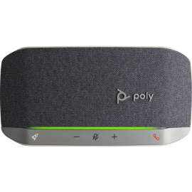 Poly Sync 20 Portable Speakerphone for Microsoft Teams, USB-A, Bluetooth for Smartphone, Microphone, Battery Black, Silver, USB, Microphone, USB, Battery, Desktop