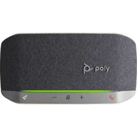 Poly Sync 20 Portable Speakerphone for Microsoft Teams, USB-C, Bluetooth for Smartphone, Microphone, Battery Black, Silver, USB, Microphone, USB, Battery, Desktop