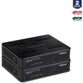 TRENDnet Ethernet Over Coax Adapter,(2-Pack), Backward Compatible with MoCA 2.0, Gigabit LAN Port, Supports Net Throughput Up to 1Gbps, Supports Up to 16 Nodes on One Network, Black, TMO-311C2K, MoCA 2.0 Ethernet Over Coax Adapter (2-Pack)