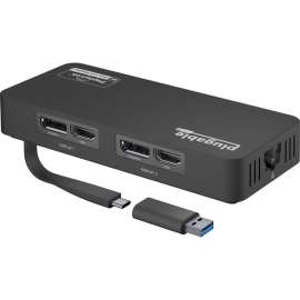Plugable 4K DisplayPort and HDMI Dual Monitor Adapter with Ethernet for USB 3.0 and USB-C, Compatible with Windows and Mac, TAA Compliant