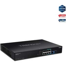 TRENDnet TPE-BG102g- 10-Port Gigabit 240W PoE++ Switch with 4 x 95W PoE++ Ports- 4 x 30W PoE+ Ports- 2 Gigabit SFP Slots, 240W PoE Budget- 1U 19" Rack Mountable, 10 Ports, 2 Layer Supported, Modular, 240 W PoE Budget